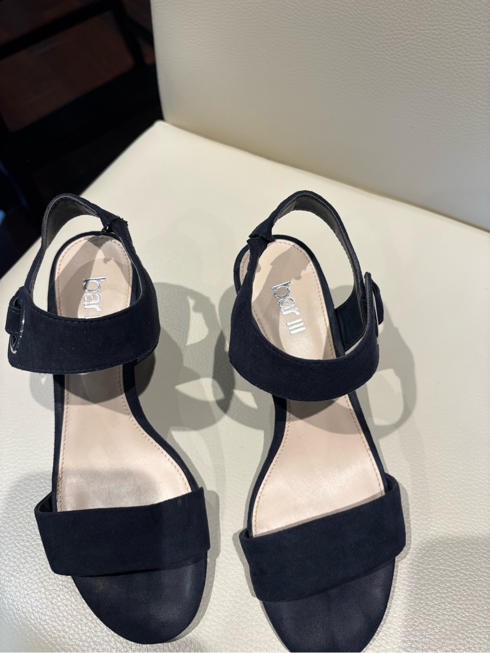 Bar III Black Suede Ankle-Strap Sandals